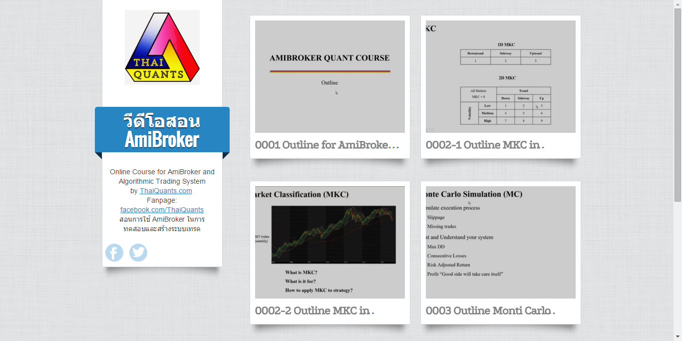 VimeoPro ThaiQuants สอน AmiBroker